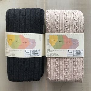 a new day Accessories - NEW Set of 2 Sweater Tights Pink Gray Knit S/M a new day Accessories - NEW Set of 2 Sweater Tights Pink Gray Knit S/M